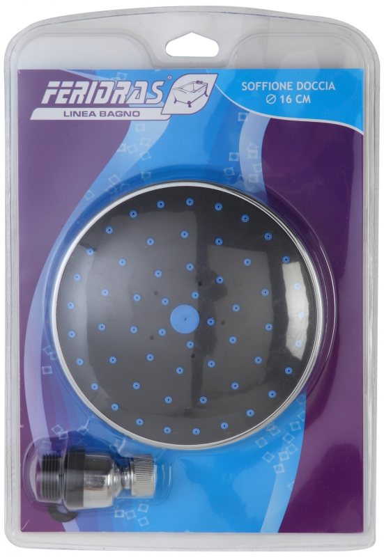Soffione doccia in abs cromo diametro 16 cm Feridras 017035