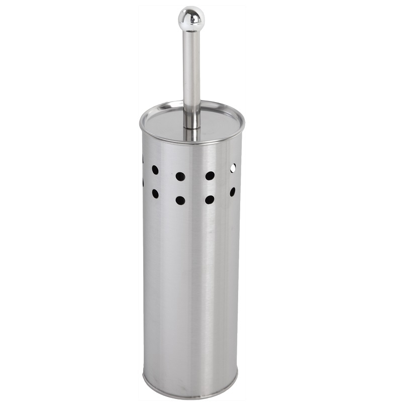 Portascopino in acciaio satinato ad intarsio alto 38 cm Feridras 151007-b