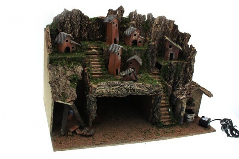 Presepe artigianale 60x36x40 cm