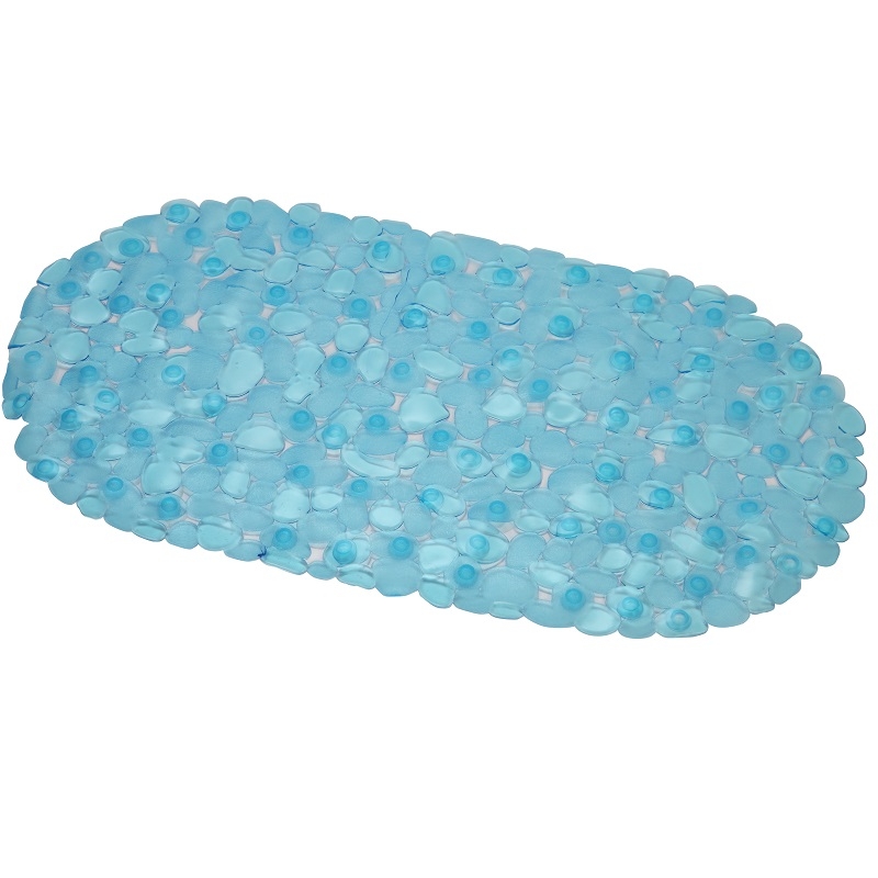 Tappeto antiscivolo ovale 69x36 cm trasparente blu pvc Feridras 280005