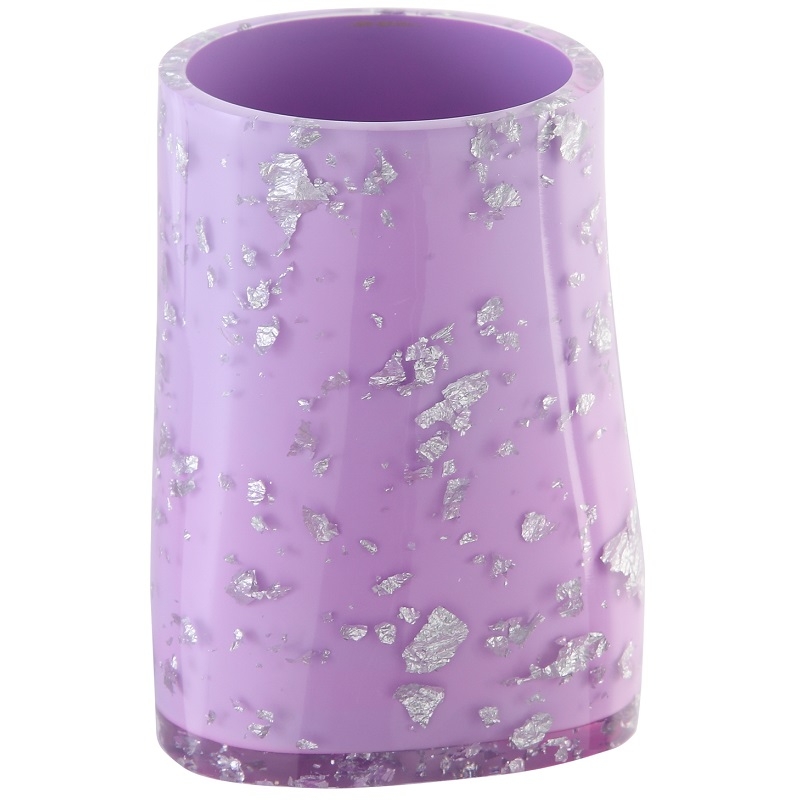 Portaspazzolino in poliresina lilla linea glitter Feridras 442019