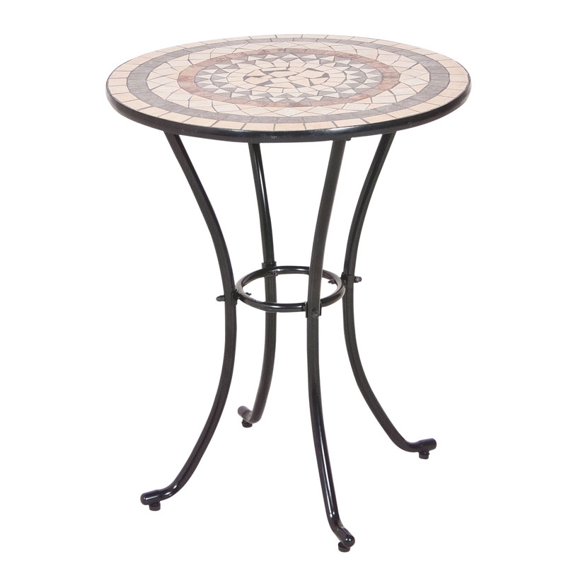 Tavolino con mosaico tondo decorazione egitto 72 cm