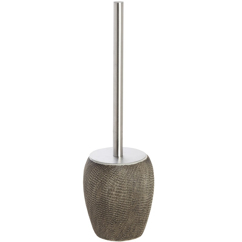 Portascopino in ceramica e acciaio marrone linea safari Feridras 628008