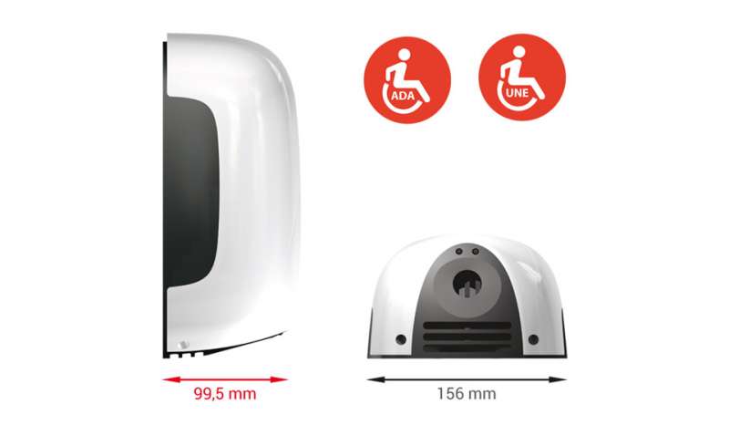 Asciugamani elettrico da parete Lux Smart Jet mini Bf