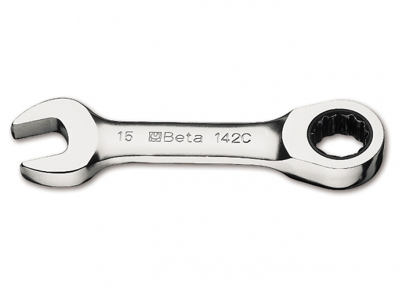Beta 142C Chiavi a cricchetto combinate corte cromate