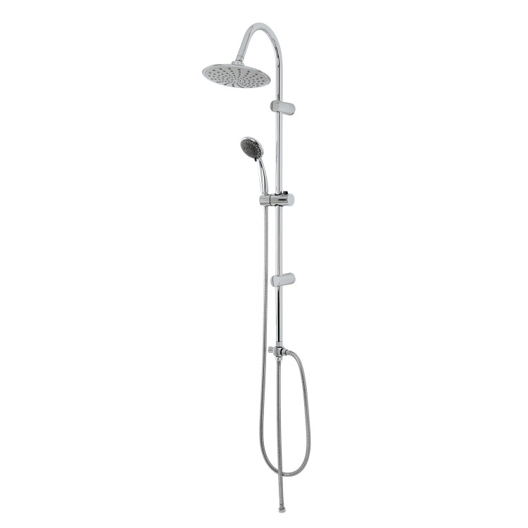 Colonna doccia H102cm in acciaio cromato con soffione tondo Platinum Feridras