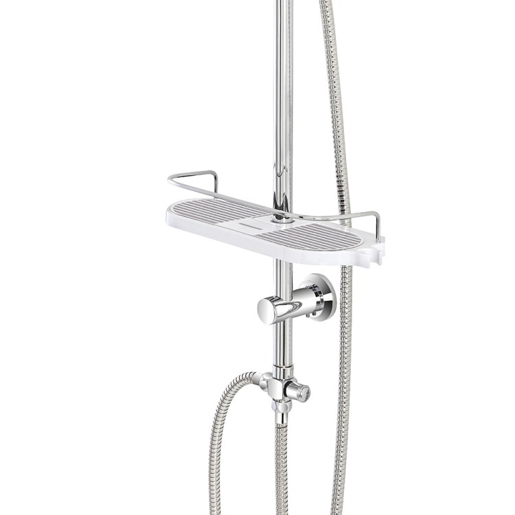Colonna doccia H105cm in acciaio cromato con soffione tondo Platinum Feridras