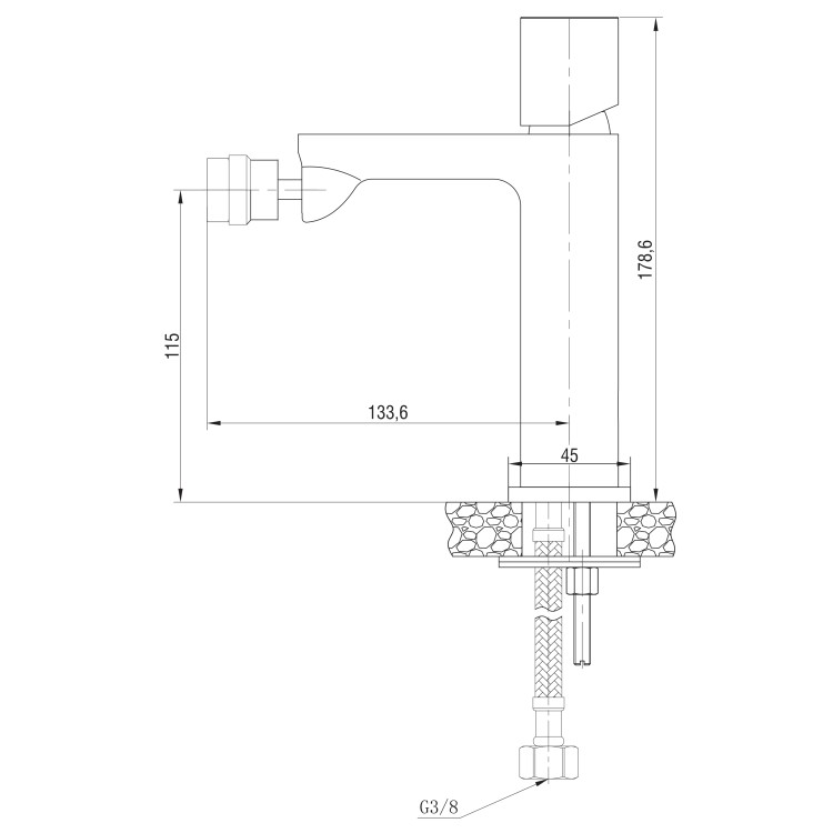 Miscelatore per bidet in ottone cromato con piletta Lotus Feridras