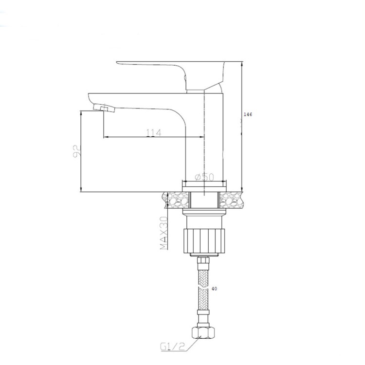 Miscelatore per lavabo in ottone nero opaco con piletta Flat Feridras