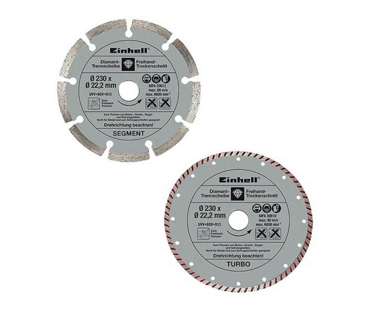 Set 2 dischi da taglio diamantati da 230mm Einhell