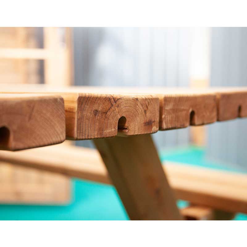 Tavolo da picnic 177x154cm in legno di pino con panche Oasi Losa Legnami