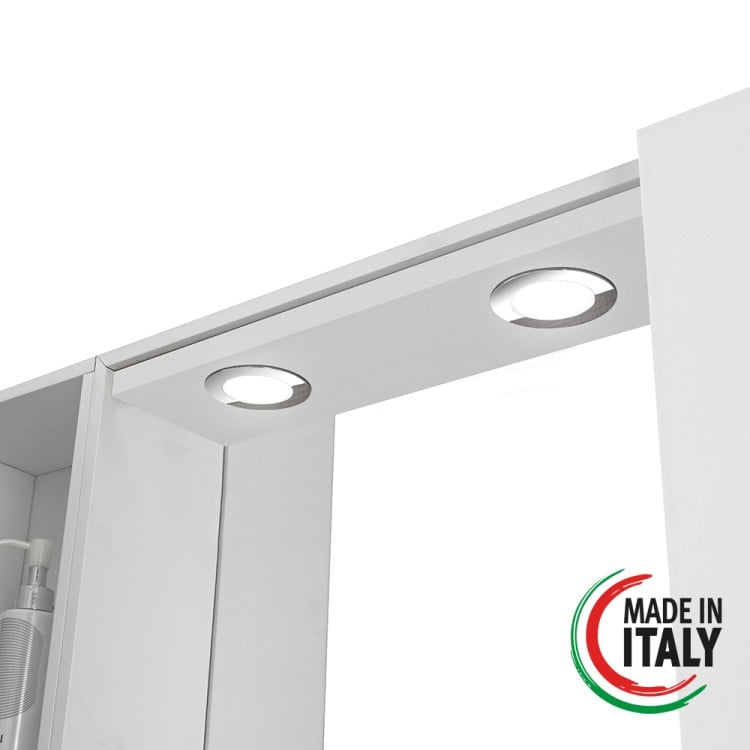 Specchiera da bagno bianco laccato 91x61 cm con 2 ante Mondo 2.0 Feridras