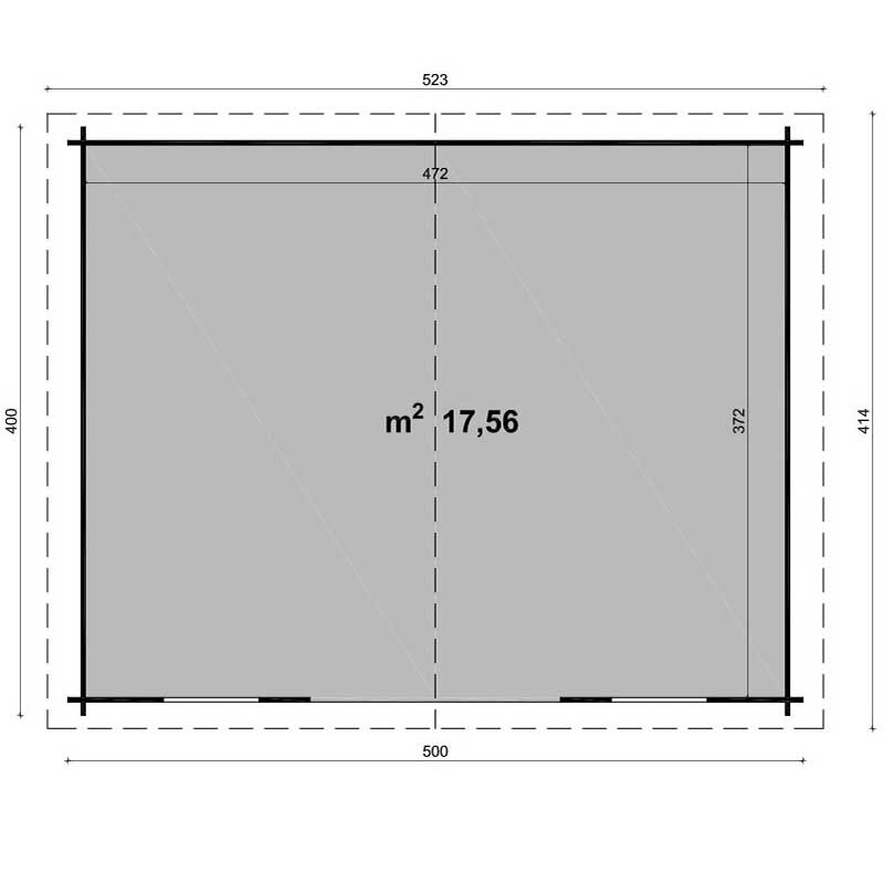 Casetta Da Giardino In Legno Emma 500 x 400 cm Losa Legnami