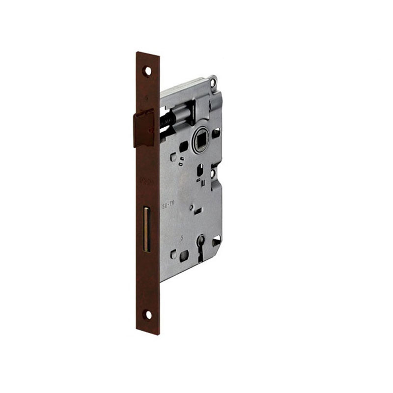 Serratura per porte interne bronzate e ottonate bordo quadro