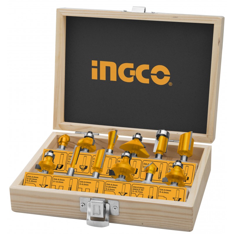Set 12 Frese per legno AKRT1201 Ingco