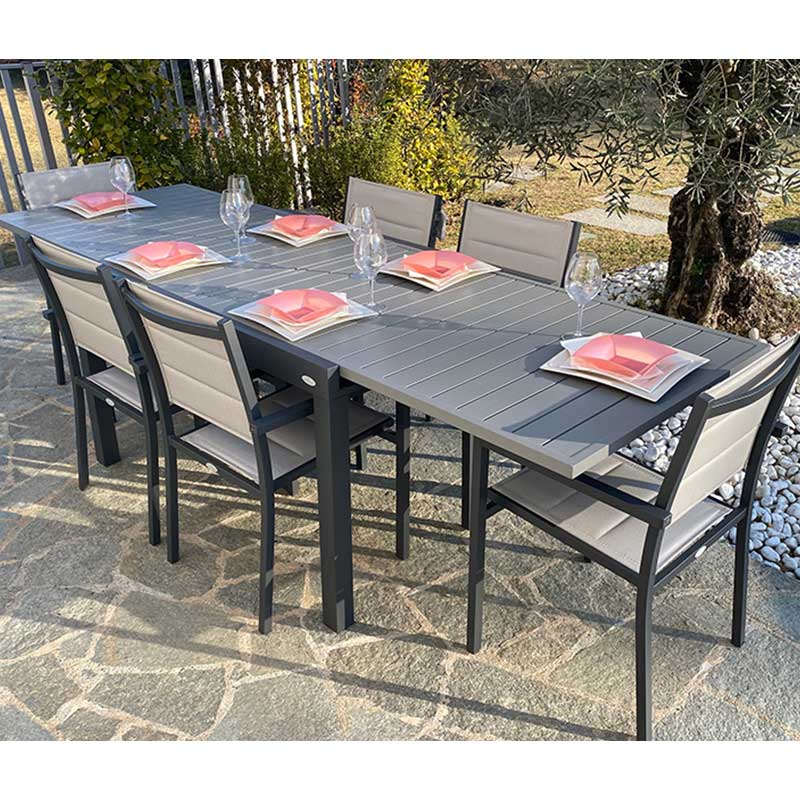 Set Tavolo e Sedie In Alluminio e Textilene Anna