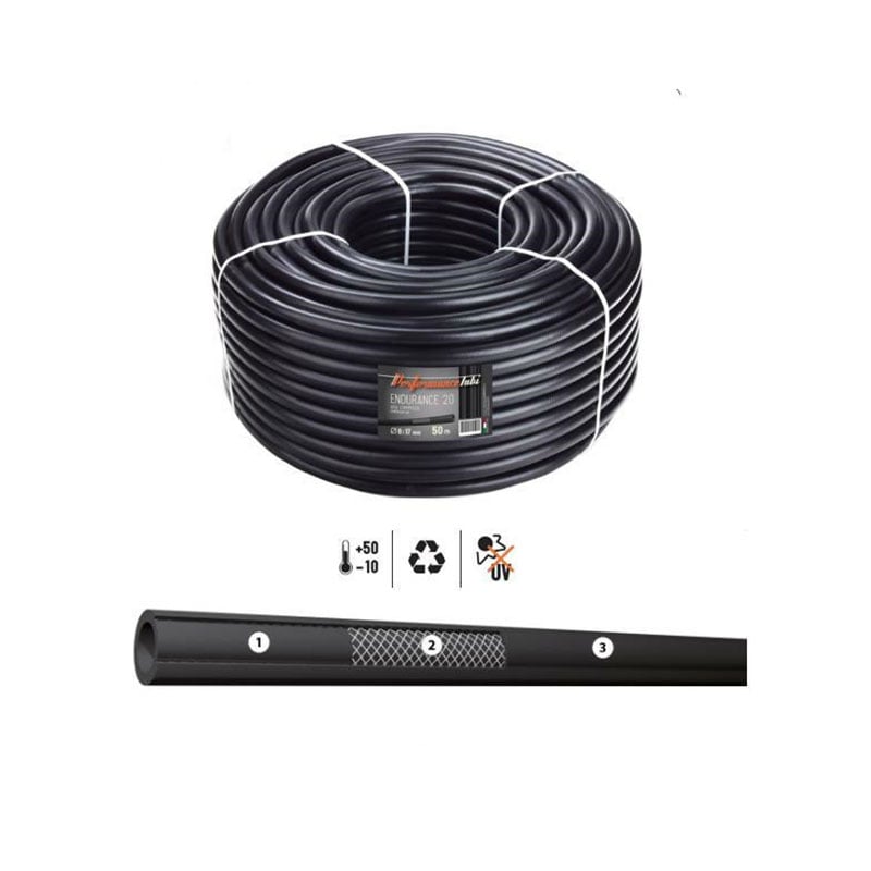 Tubo aria compressa endurance 20 6x14 mm nero 50 mt