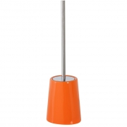Portascopino in ceramica lucida e acciaio cromato arancio linea vienna Feridras 149022-b