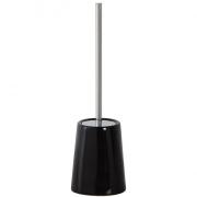 Portascopino in ceramica lucida e acciaio cromato nero linea vienna Feridras 149026-b