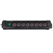 Multipresa in plastica 8 posti con interruttore 64 cm nero Premium Brennenstuhl