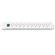 Multipresa in plastica 10 posti con interruttore 58 cm bianco Premium Brennenstuhl