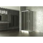 Box doccia angolare cromato H185cm con vetro stampato Ego 2.0 Feridras