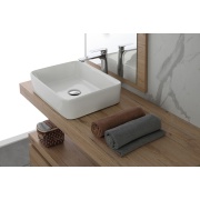 Lavabo da appoggio 48cm in ceramica bianca lucida Feridras