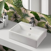 Lavabo da appoggio 52cm in ceramica bianca lucida Feridras