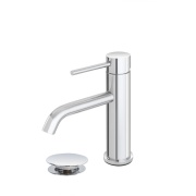 Miscelatore per lavabo in acciaio inox cromato con piletta Nuego Feridras