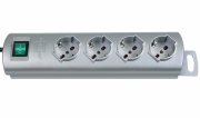 Multipresa 4 posti con interruttore cavo reversibile 30 cm Grigio Primera Brennenstuhl