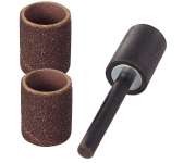 Set 2 cilindri abrasivi P60 con albero per Dremel Trio TR407