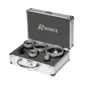 Fresa a tazza diamantata in set da 5 pezzi con adattatore per trapano Ribimex